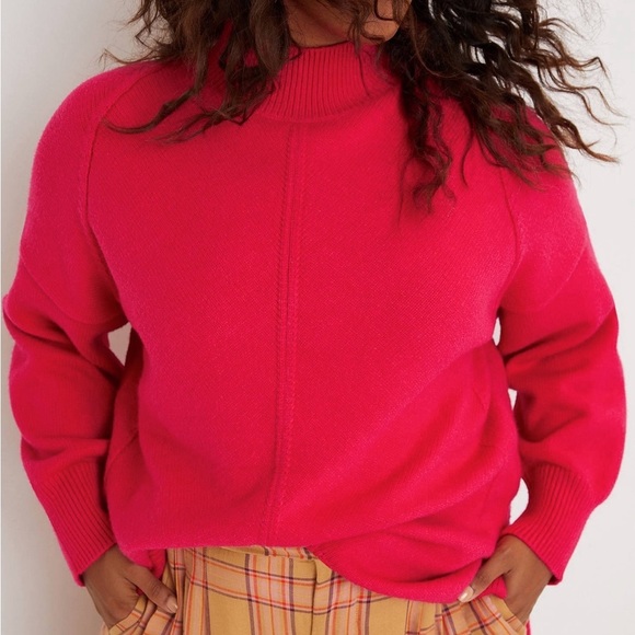 Anthropologie Maeve Crystal Mock Neck Sweater Pink - Picture 1 of 10